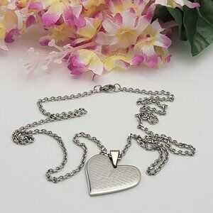 Edforce OUR LORD PRAYER Heart Pendant Necklace Stainless Steel 24" Lobster Clasp